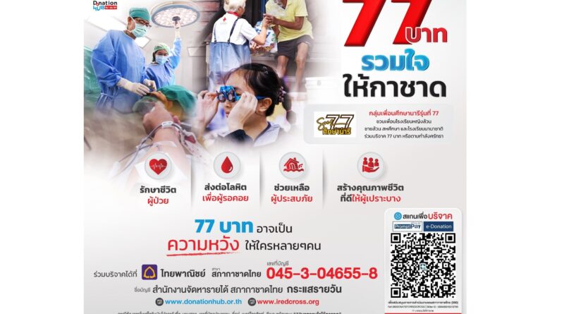 Donation HUB สภากาชาดไทย – กลุ่มศิษย์เก่าโรงเรียนศึกษานารี จัดวิ่งการกุศล “Bangkok Double Bridge Half Marathon For Red Cross 2026” ปี 2